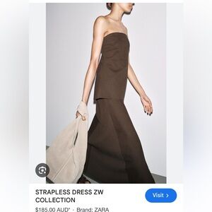 Zara Strapless Brown Dress